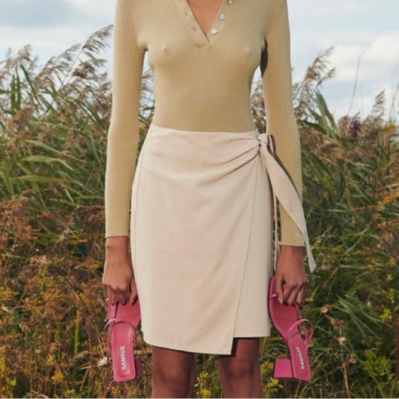 Samsoe Samsoe Milani Khaki Wrap Skirt NWT - Picture 2 of 13